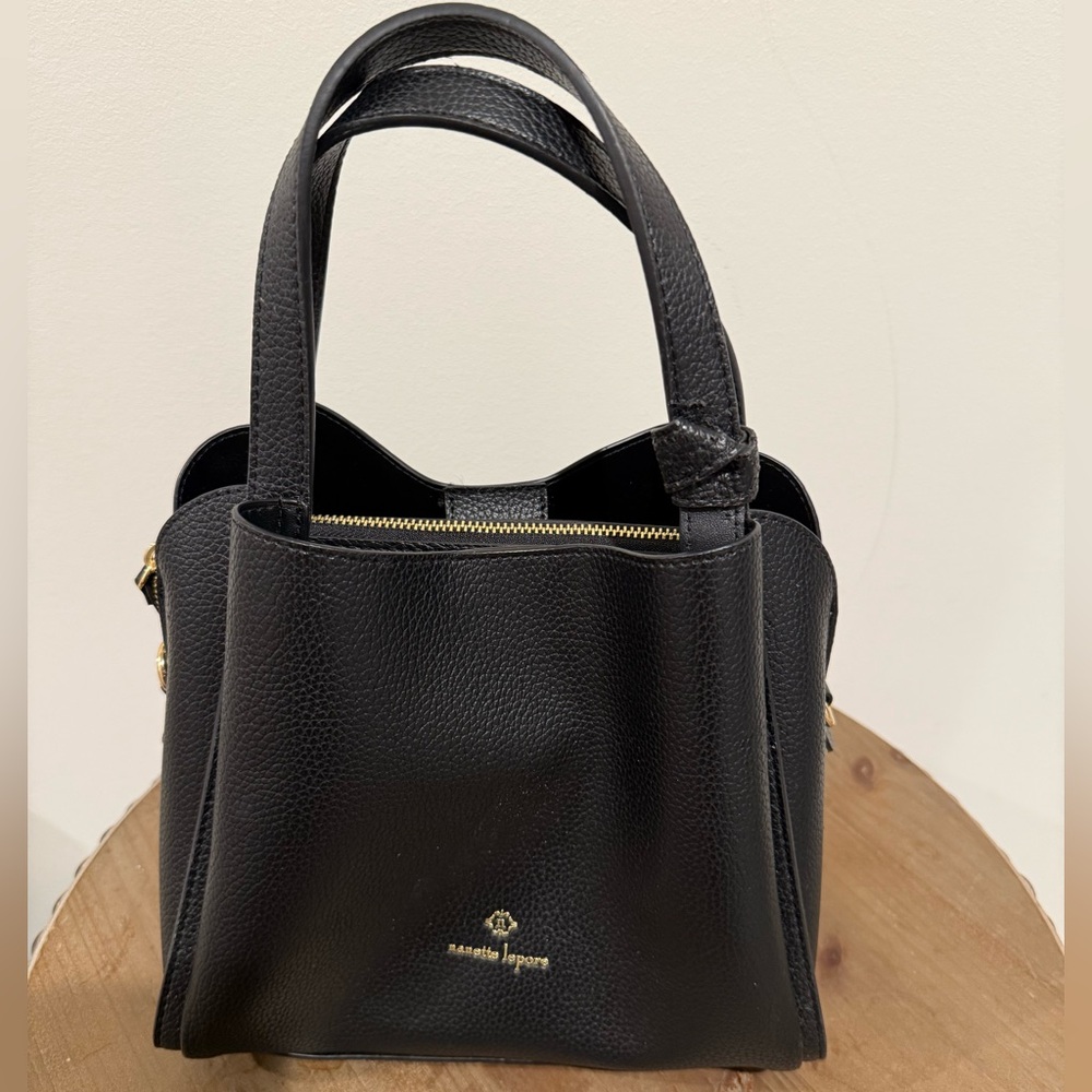 NANETTE LEPORE Black Beckett Triple Section Clutch  28719967 Medium Purse